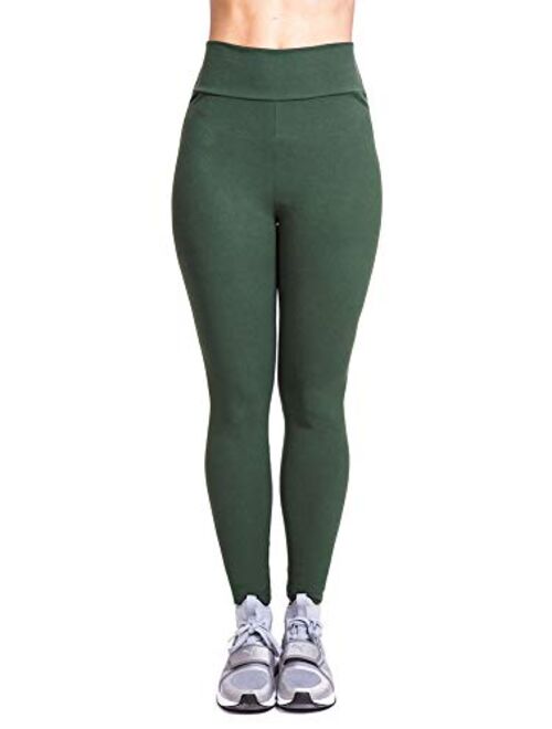 QZUnique Women's Soft Ankle Length Footless Elastic Leggings Pants