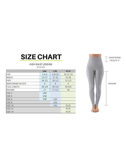 AEKO Women's Thick Yoga Soft Cotton Blend High Waist Compression Leggings with Tummy Control 