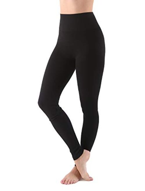 AEKO Women's Thick Yoga Soft Cotton Blend High Waist Compression Leggings with Tummy Control 