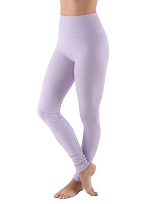 AEKO Women's Thick Yoga Soft Cotton Blend High Waist Compression Leggings with Tummy Control 