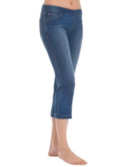 PajamaJeans Capri Pants for Women - Stretch Denim Capris for Women