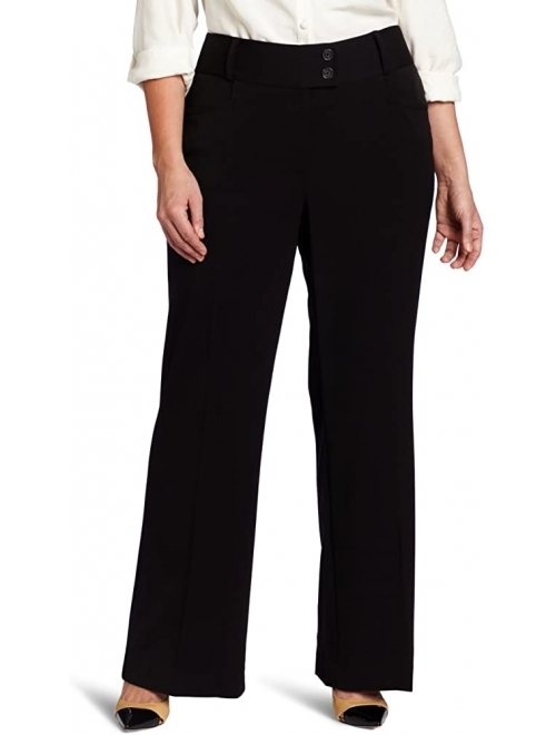 Rafaella Women's Plus-Size Curvy-Fit Gabardine Bootcut Trouser