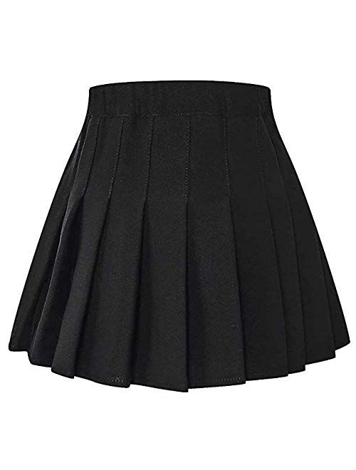 Buy SANGTREE Girls & Women's Pleated Skirt with Comfy Stretchy Band, 2 ...