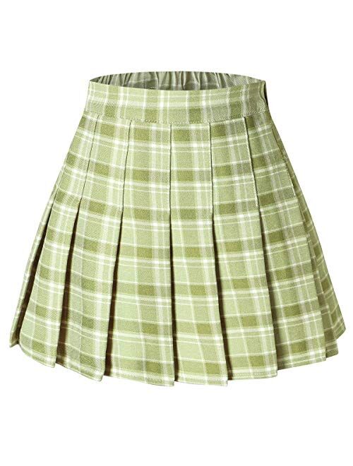 SANGTREE Girls & Women's Pleated Skirt with Comfy Stretchy Band, 2 Years - Adult XL