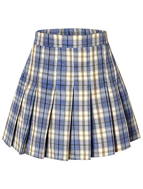 SANGTREE Girls & Women's Pleated Skirt with Comfy Stretchy Band, 2 Years - Adult XL