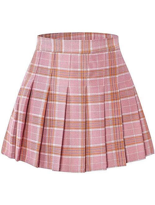 SANGTREE Girls & Women's Pleated Skirt with Comfy Stretchy Band, 2 Years - Adult XL