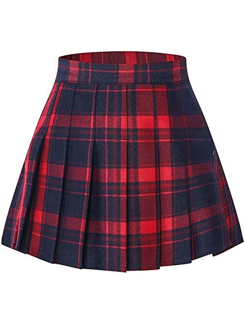 SANGTREE Girls & Women's Pleated Skirt with Comfy Stretchy Band, 2 Years - Adult XL