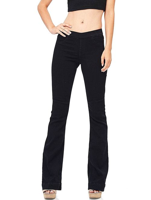 Cello Women's Juniors Mid Waist Skinny Fit Bootcut Pants