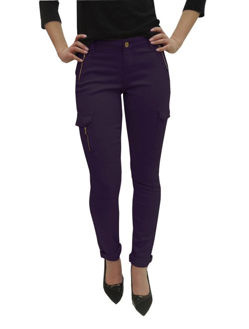 P26 Womens Elite Jeans Skinny Cargo Pant with Zipper Jeans