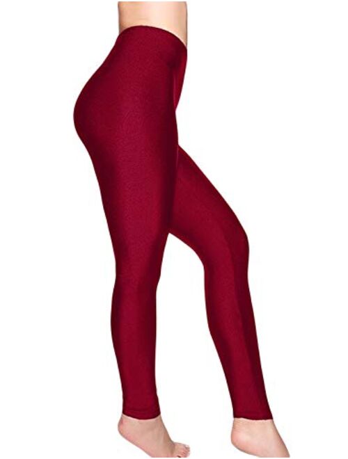 Romastory Women's Stretched Shiny Sports Leggings Elastic Pants Leggings Tights