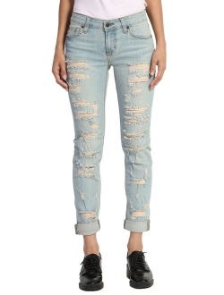 Vintage Distressed Washed Stretch Denim Skinny Jeans