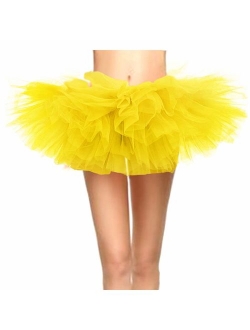 CahcyElilk Women's Mini Puffy 6-Layered Ballet Run Halloween Tutu Costume