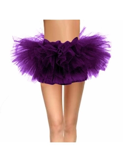 CahcyElilk Women's Mini Puffy 6-Layered Ballet Run Halloween Tutu Costume