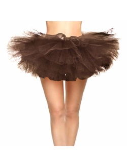 CahcyElilk Women's Mini Puffy 6-Layered Ballet Run Halloween Tutu Costume