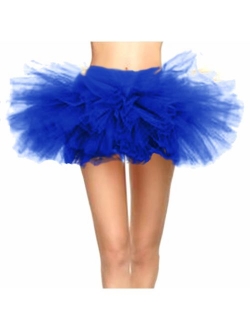 CahcyElilk Women's Mini Puffy 6-Layered Ballet Run Halloween Tutu Costume