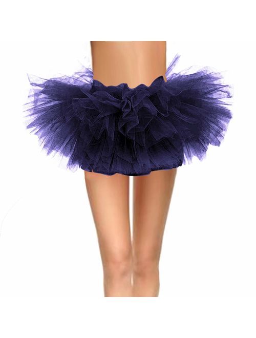 CahcyElilk Women's Mini Puffy 6-Layered Ballet Run Halloween Tutu Costume