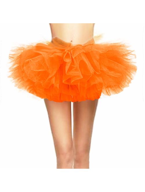 CahcyElilk Women's Mini Puffy 6-Layered Ballet Run Halloween Tutu Costume