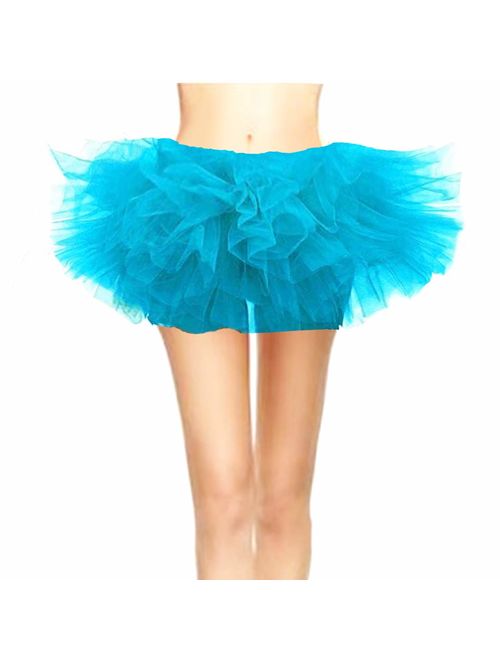 CahcyElilk Women's Mini Puffy 6-Layered Ballet Run Halloween Tutu Costume