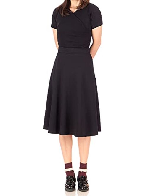 Dani's Choice Everyday High Waist A-line Flared Skater Midi Skirt