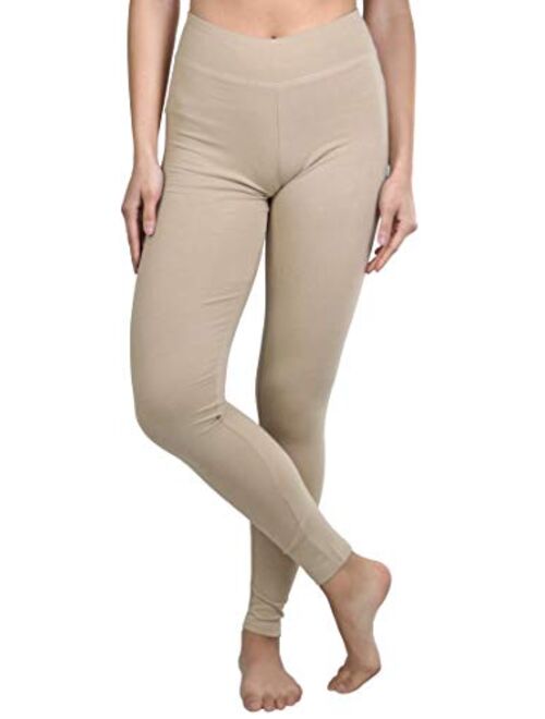 ToBeInStyle Women's Medium Weight Breathable Cotton-Spandex Leggings