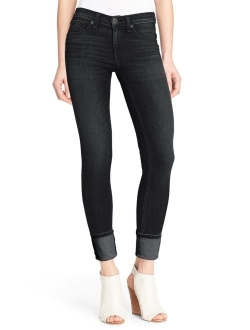 Hybrid & Company Women's Super Stretchy Deep Wide Cuff/Capri Denim Jeans