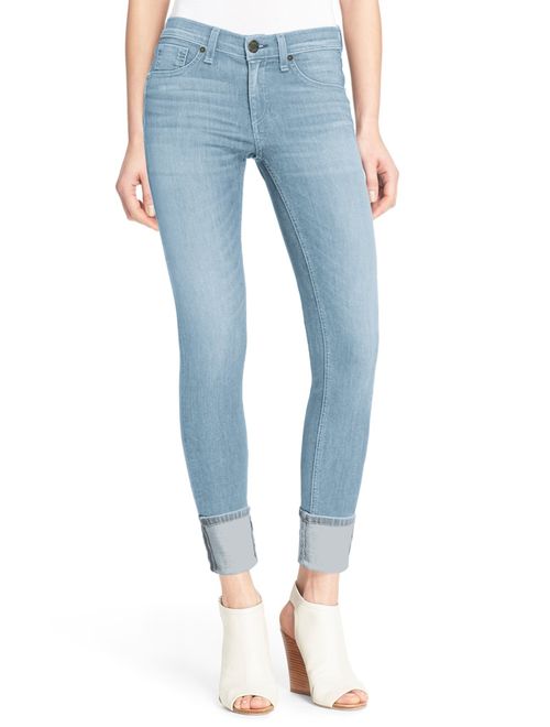 Hybrid & Company Women's Super Stretchy Deep Wide Cuff/Capri Denim Jeans