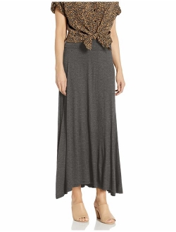 AGB Women's Soft Knit Maxi Skirt (Petite, Standard and Plus Sizes)