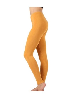 JKC USA Selected Premium Cotton Full Length Solid Color Leggings