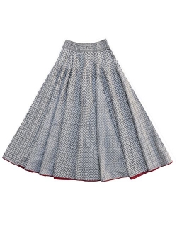 Ayurvastram Pure Cotton Crinkled Crushed Block Printed Long Skirt