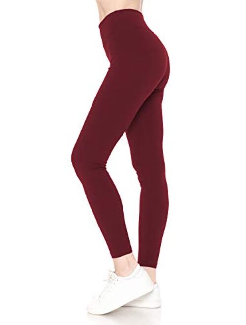 Leggings Depot Cotton Women's Premium Quality Ultra Soft Solid Leggings