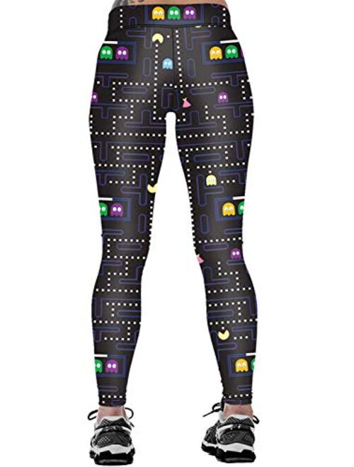 JORYEE Jumppmile Women's 3D Digital Print High Wait Leggings Size S-4XL