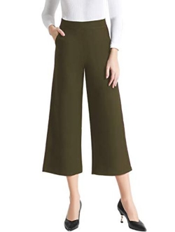 Tsful Women's Casual Loose Wide Leg Pants Pull On Dress Pant