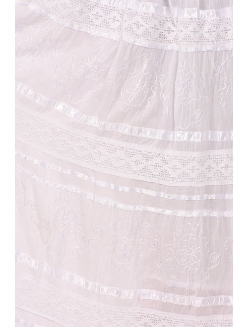 Sakkas Lace and Ribbon Peasant Boho Skirt