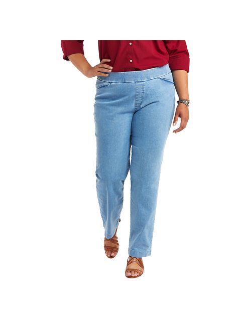 Chic Classic Collection Women's Plus Size Easy Fit Elastic Waist Pull On Pant