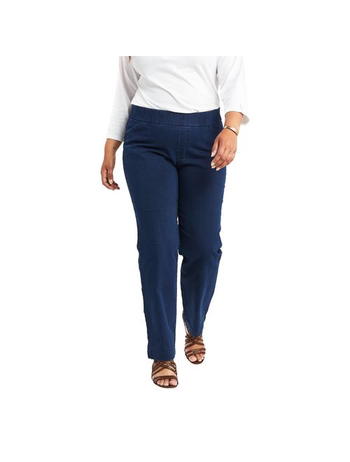 Chic Classic Collection Women's Plus Size Easy Fit Elastic Waist Pull On Pant