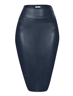 Simlu Faux Leather Skirts for Women High Waisted Pencil Skirts in Multiple Colors Stylish & Versatile