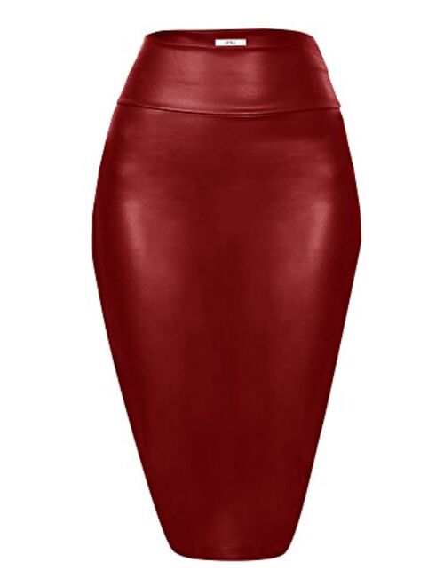 Simlu Faux Leather Skirts for Women High Waisted Pencil Skirts in Multiple Colors Stylish & Versatile