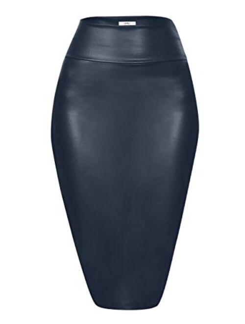 Simlu Faux Leather Skirts for Women High Waisted Pencil Skirts in Multiple Colors Stylish & Versatile