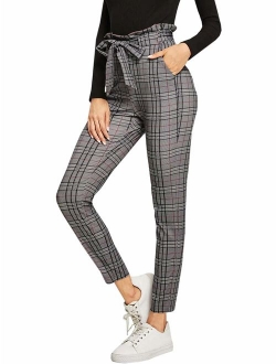 Women's Striped Elastic High Waist Slim Fit Loose Casual Long Pants