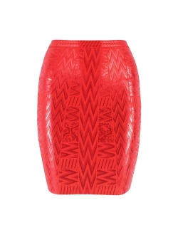 HLBandage Leather Metallic High Waist Bandage Skirt