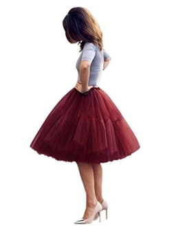 Babyonline Lady's Princess Tutu Tulle Midi Knee Length Skirt Underskirt