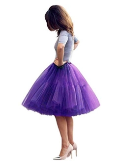 Babyonline Lady's Princess Tutu Tulle Midi Knee Length Skirt Underskirt