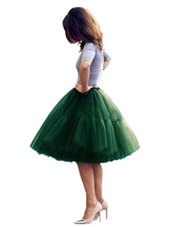 Babyonline Lady's Princess Tutu Tulle Midi Knee Length Skirt Underskirt