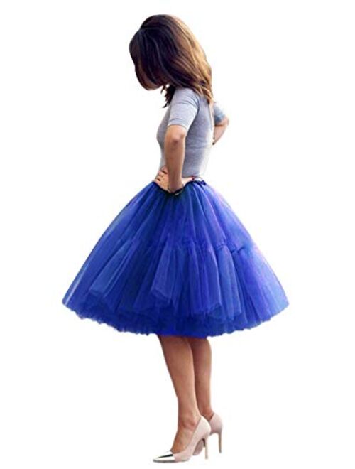 Babyonline Lady's Princess Tutu Tulle Midi Knee Length Skirt Underskirt