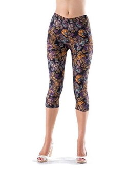 LMB | Extra Soft Capri Leggings with Design | Variety of Prints | One Size