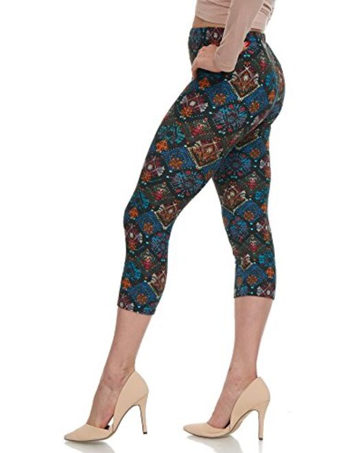 LMB | Extra Soft Capri Leggings with Design | Variety of Prints | One Size