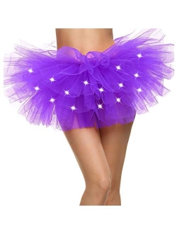 Jasmine Women's LED Light Up Neon Tulle Tutu Skirt