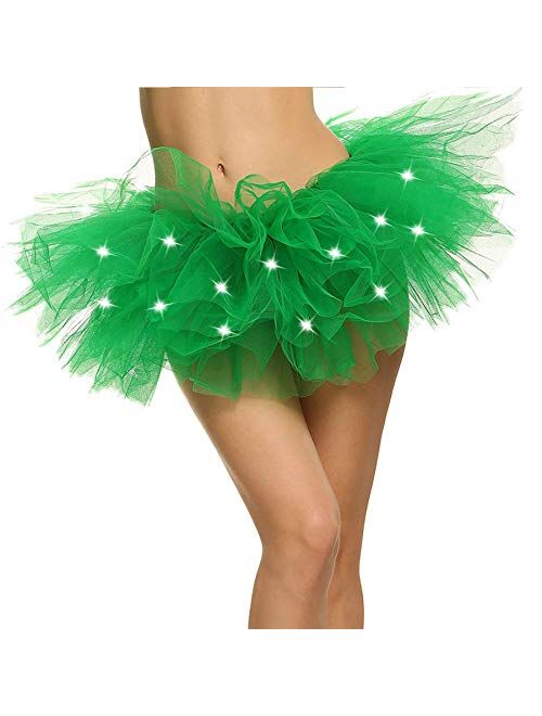 Jasmine Women's LED Light Up Neon Tulle Tutu Skirt