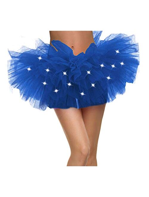 Jasmine Women's LED Light Up Neon Tulle Tutu Skirt