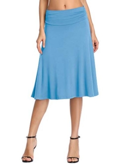 Women's Ruched Waist Stretchy Flared Yoga Skirt